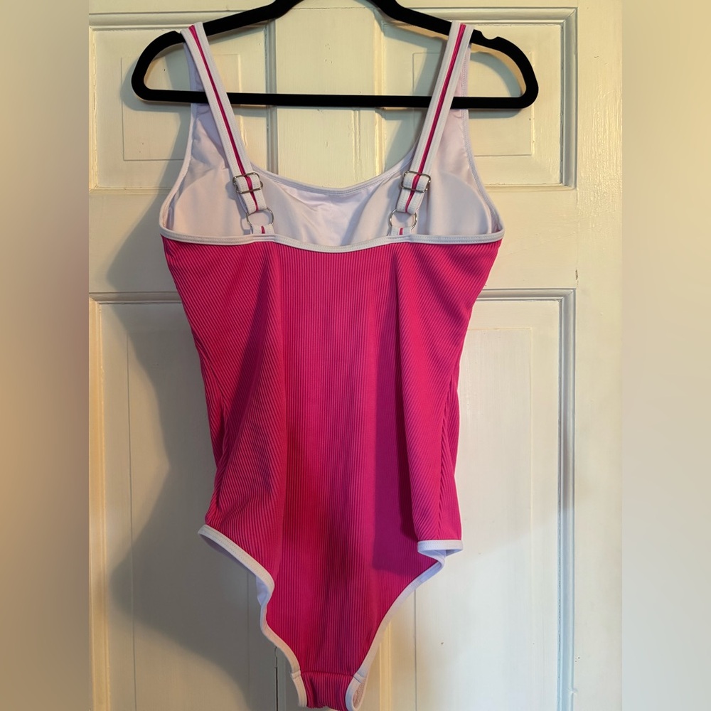 BMJL Women's One Piece Ribbed Knit High Cut Sports Swimsuit - Picture 7 of 8
